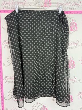 FYLO skirt polka dot Black Midi Skirt with white Polka Dots